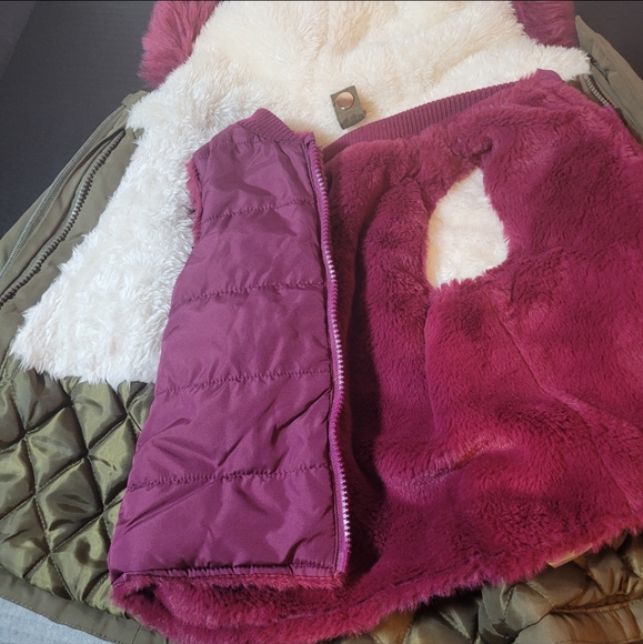 FNF girls winter coat with detached pink vest size 2 yrs - Picture 9 of 13